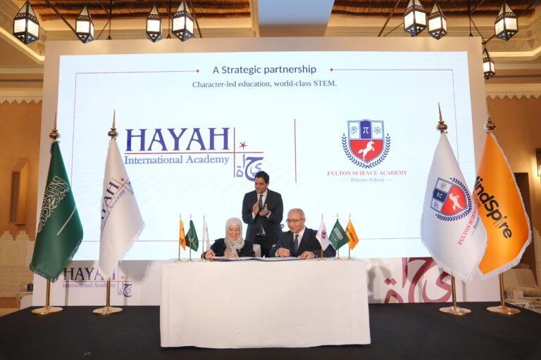 Hayah International Academy to Launch in Riyadh, Signs Strategic STEAM Partnership with Fulton Science Academy